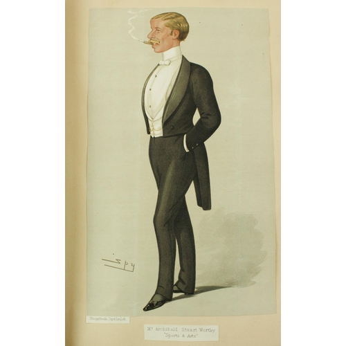 233 - Fine Coloured Caricatures: Vanity Fair, single folio volume, c. 1890 - 1891, approx. 75 full page co... 