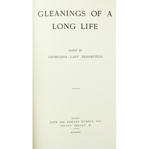 316 - Co. Offaly interest: Bloomfield (Georgina Baroness) Reminiscences of Court and Diplomatic Life,... 