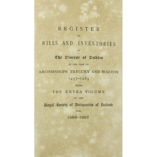 328 - Vicars (Sir A.) Index to the Prerogative Wills of Ireland, 1536 - 1810, roy 8vo D. 1897. First, buck... 