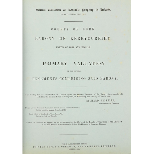 336 - Important Collection of Griffith's ValuationsGriffith (Richard) Gen. Valuation of Rateable Property ... 