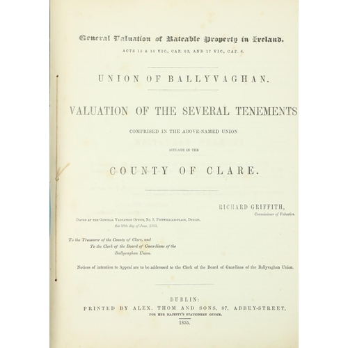 336 - Important Collection of Griffith's ValuationsGriffith (Richard) Gen. Valuation of Rateable Property ... 