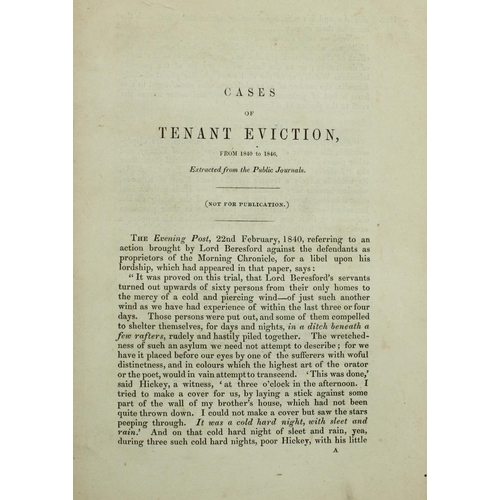 343 - Pamphlet Irish Evictions: Anon. Cases of Tenant Evictions, form 1840 to 1846, Extracted from the pub... 