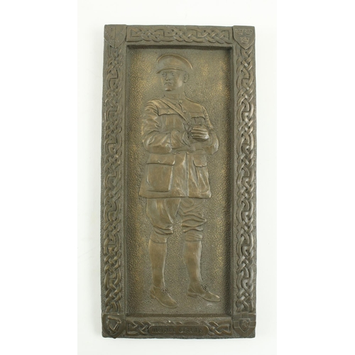 397 - Sculpture: [Michael Collins] A bronzed relief panel depicting General Michael Collins in full milita... 