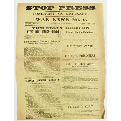 423 - Rare Stop Press - War NewsPeriodical: Poblacht na h-Eireann War News, including No. 2, Oglaigh ... 