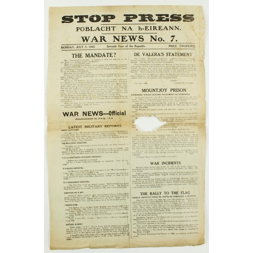 423 - Rare Stop Press - War NewsPeriodical: Poblacht na h-Eireann War News, including No. 2, Oglaigh ... 