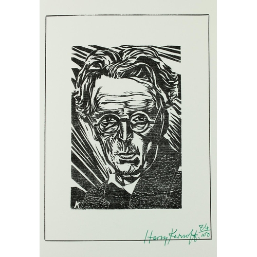 445 - Signed by the ArtistKernoff (Harry) Portrait of W.B. Yeats, woodcut Signed and Limited No. 84 (100),... 