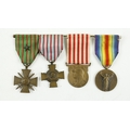 Medals: World War One: [French Military] 1914 - 1918  A group of four Medals (recipient unknown) to ... 