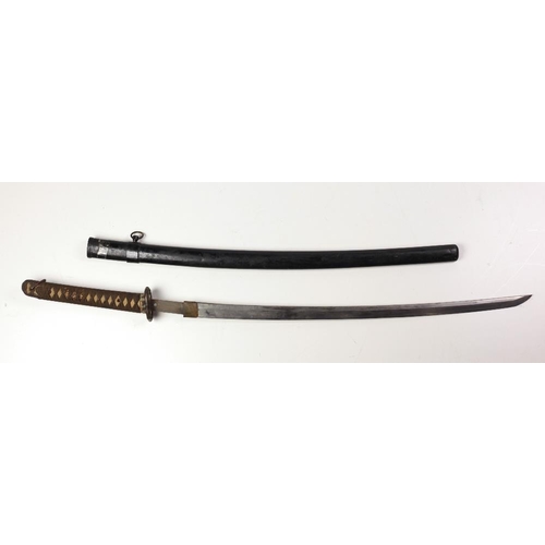 483 - A fine quality 19th Century Japanese Samurai / Katana Sword, the bone handle with makers name and ma... 