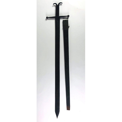 484 - A very heavy reproduction metal Long Sword, with cruciform handle & 40