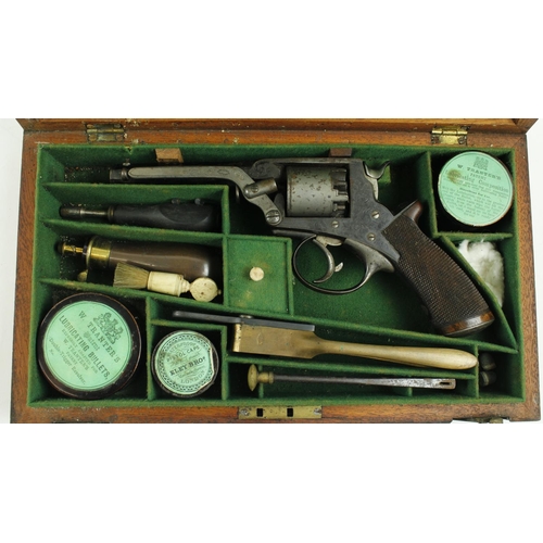 499 - An important and rare 19th Century Irish six shooter cased Hand Gun, by Trulock & Harris, Dawson... 