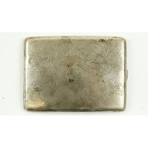 505 - An attractive 19th Century Chinese silver Card Case, with engraved dragon design, hallmarked. (1)... 