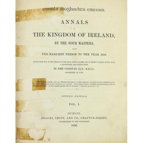 85 - In Attractive Vellum BindingO'Donovan (John)ed. Annals of The Kingdom of Ireland, By the Four M... 