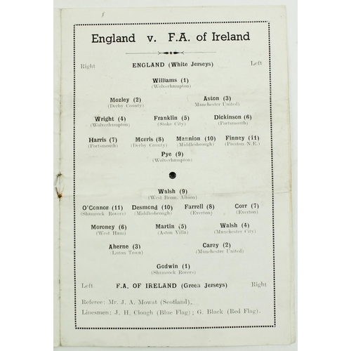 566 - The First Foreign Team to Beat England at Home Was IrelandSoccer: F.A. - Football International Matc... 