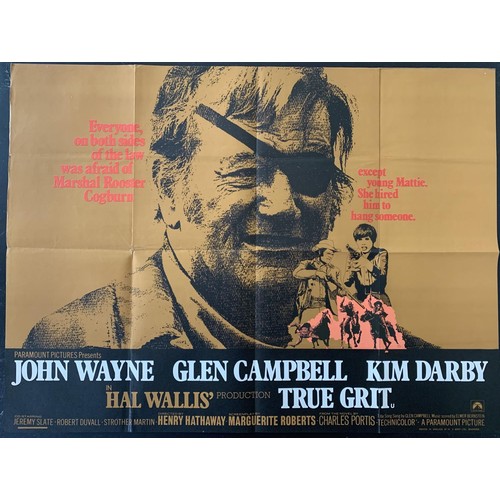 656 - Cinema Poster: True Grit, [1969]  directed by Henry Hathaway, starring John Wayne, Glen Campbell, Ki... 