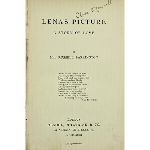 395A - From the Library of Sir Ross O'ConnellBarrington (Mrs. Russell) Lena's Picture, a Story of Love... 