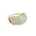 A fine diamond Cluster Ring, with five rows of round brilliant cut diamonds, 15 in all, approx. 1.3 ... 