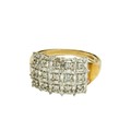 A magnificent 9 row diamond Cluster Ring, on 9ct gold band, each row with five brilliant round cut d... 