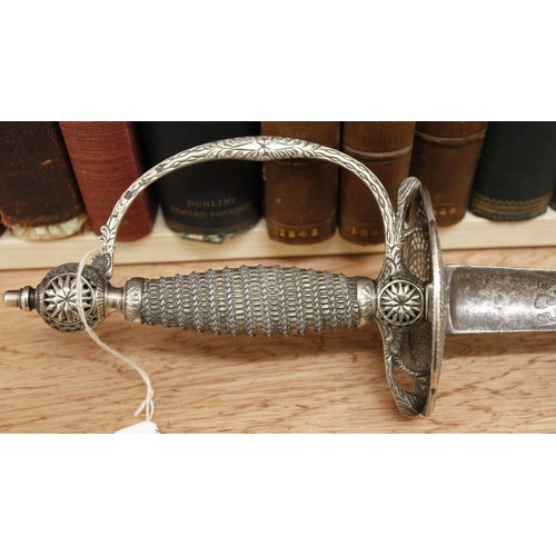 468 - An exceptionally fine English George III silver hilted small Sword or Rapier, c. 1770, possibly by W... 