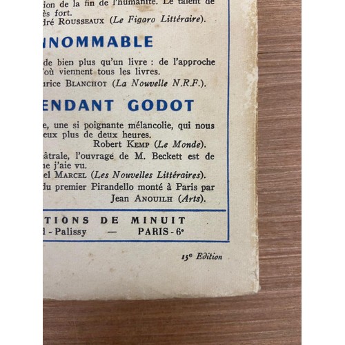 145 - Beckett (Samuel) An Attendant Godot, Piece en Deux Actes, sm. 8vo, Paris (Les Editions de Minuit) 19... 