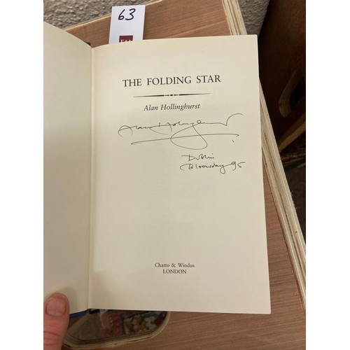 63 - Hollinghurst (Alan) The Folding Star, thick 8vo, L. (Chatto & Windus) 1994, Signed on t.p., clot... 