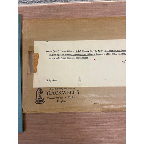 444 - Signed by W.B. YeatsYeats (W.B.) Three Things, 8vo L. (Faber & Faber) 1929, large paper copy, Si... 