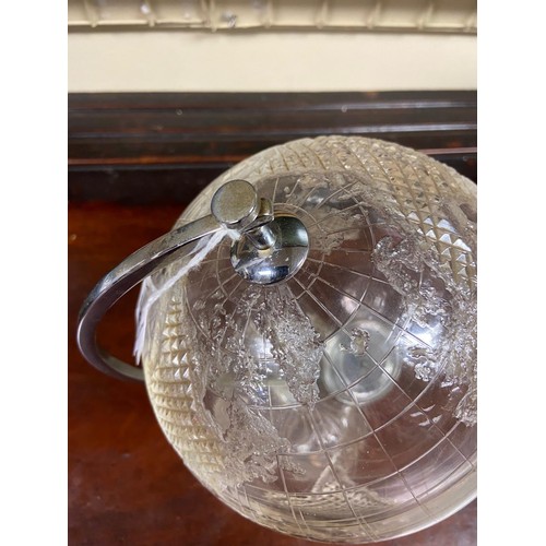 549 - A Waterford crystal etched model of a Globe of the World, on shaped base. (1)