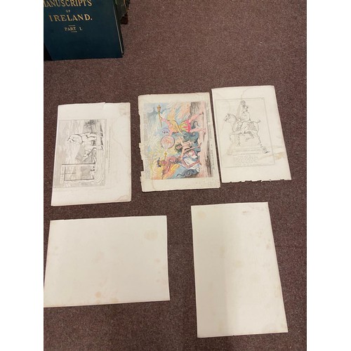 453 - Portfolio of Caricatures: A good collection of hand coloured and black and white caricature reprints... 