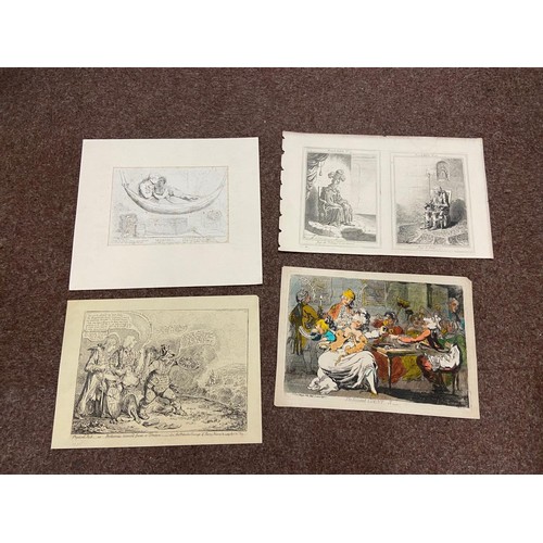 453 - Portfolio of Caricatures: A good collection of hand coloured and black and white caricature reprints... 