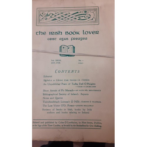 303 - Periodical: Crone (John S.)ed. The Irish Book Lover, A Monthly Review of Irish Literature and Biblio... 