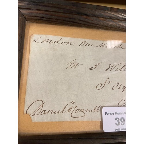 395 - Signed by the Liberator[O'Connell (Daniel)] A signed free Grant issued to Mr. J. Wilson of Colc... 