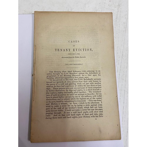 343 - Pamphlet Irish Evictions: Anon. Cases of Tenant Evictions, form 1840 to 1846, Extracted from the pub... 