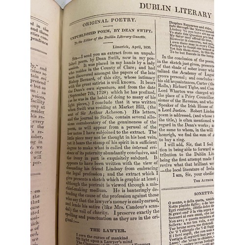 201 - With an Unpublished Poem by Dean Swift[Swift] Periodical: [Lover (Samuel) Editor] The Dublin Literar... 