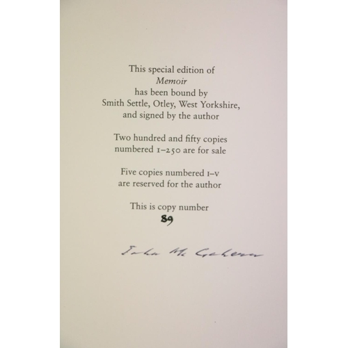 105 - Signed Limited Edition  Mc Gahern (John) Memoir,  8vo, Signed & Limited 89 (250) Copies, cloth b... 