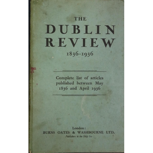 110 - Index to Articles in Various Publications: Dublin Review 1836 - 1936, Complete List of articles Publ... 