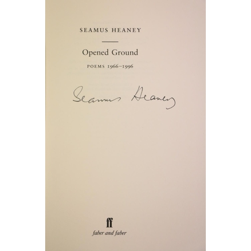 128 - Signed by Seamus Heaney  Heaney (Seamus) Open Ground, Poems 1966 - 1996, thick 8vo L. (Faber and Fab... 