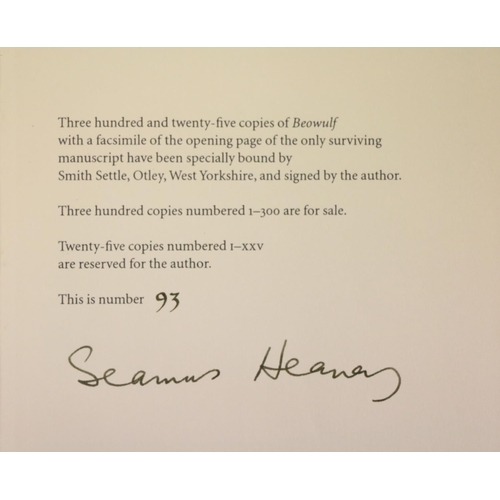 131 - Signed Limited Edition  Heaney (Seamus) Beowulf, 8vo, L. (Faber & Faber) 1999, Signed and Limite... 