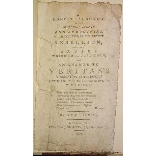 132 - 1798: [Musgrave (Sir Richard)] Veridicus pseudo. A Concise Account of the Material Events and Atroci... 