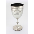 A tall English silver Trophy Cup, London c. 1909, inscribed 