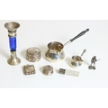 Silverware: A varied collection of silver and other Curio Items, including napkin rings, scent bottl... 