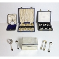 A small silver Cigarette Box, a cased silver Pocket Stop Watch by Hunt & Roskell & Benson, a... 