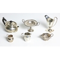 Silverware: A collection of late 19th Century silver Items: including a tazzi, a cream jug, three sm... 