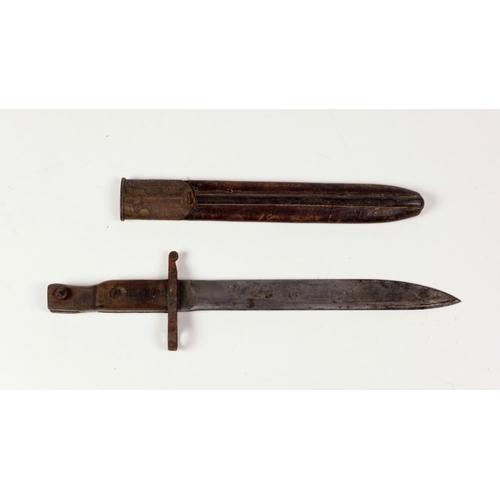 21 - Three World War I period steel blade Bayonets, with original scabbards, some inscribed, as is, w.a.f... 