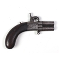 An early 19th Century over and under flintlock Pistol, with dolphin engraved flint by Sumner & P... 