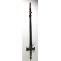 An early 19th Century Irish Court Sword, with cruciform brass handle, the blade badly rusted and rem... 