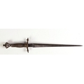 A rare late 17th Century stiletto type Dagger, possibly German or Landsknecht dagger, with 12 1/2