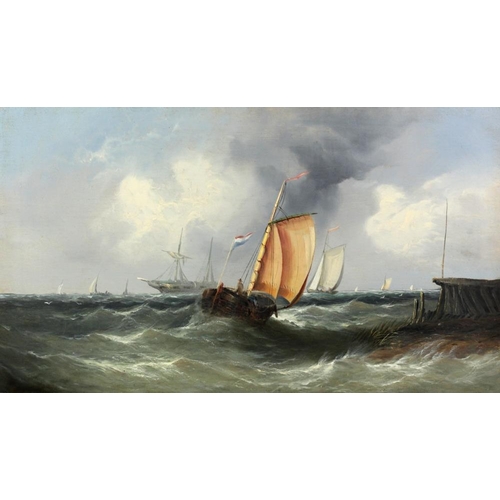 573 - George Mounsey Wheatley Atkinson (1806 - 1884)A pair of attractive large Seascape Paintings 