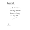 Important Association CopyHeaney (Seamus) Beowulf, Translated by S.H. 8vo L. 1999. First Edn., Signe... 