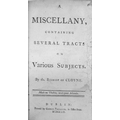 [Berkeley (George)] A Miscellany containing Several Tracts on various subjects by the Bishop of Cloy... 