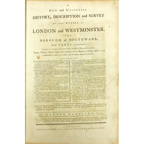 677 - Harrison (Walter) A New and Universal, Description and Survey of the Cities of London and Westminist... 