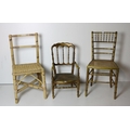 Two 19th Century giltwood Chairs, with cane seats, a pair of s£gan type Cane Chairs, and other items... 
